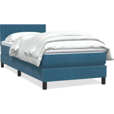 vidaXL sötétkék bársony rugós ágy matraccal 80x220 cm (3316429) ágy és ágykellék