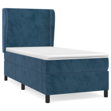 vidaXL sötétkék bársony rugós ágy matraccal 90 x 200 cm (3129073) ágy és ágykellék