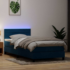 vidaXL sötétkék bársony rugós ágy matraccal 90x220 cm ágy és ágykellék