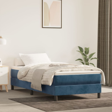 vidaXL sötétkék bársony rugós ágykeret 90x200 cm ágy és ágykellék