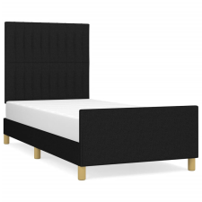 vidaXL sötéts szövet ágykeret fejtámlával 100 x 200 cm (3125197) ágy és ágykellék