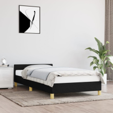 vidaXL Sötéts szövet ágykeret fejtámlával 90 x 190 cm ágy és ágykellék