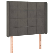 vidaXL sötétszürke bársony fejtámla szárnyakkal 103x16x118/128 cm (3119623) ágy és ágykellék