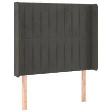 vidaXL sötétszürke bársony fejtámla szárnyakkal 103x16x118/128 cm (3119861) ágy és ágykellék