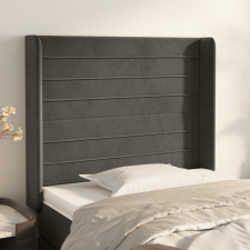 vidaXL sötétszürke bársony fejtámla szárnyakkal 83x16x118/128 cm ágy és ágykellék