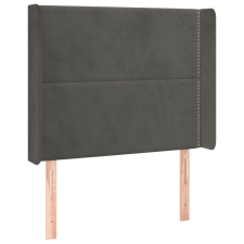vidaXL sötétszürke bársony fejtámla szárnyakkal 83x16x118/128 cm (3119471) ágy és ágykellék