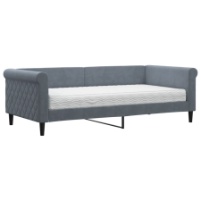 vidaXL sötétszürke bársony heverő matraccal 90 x 190 cm (3197761) ágy és ágykellék