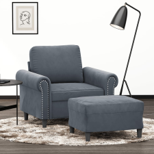 vidaXL sötétszürke bársony kanapéfotel lábtartóval 60 cm bútor