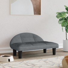 vidaXL sötétszürke bársony kutyaágy 70 x 52 x 30 cm szállítóbox, fekhely kutyáknak