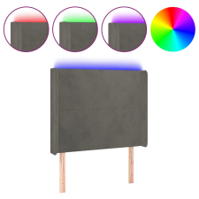 vidaXL sötétszürke bársony LED-es fejtámla 103x16x118/128 cm (3123811) ágy és ágykellék