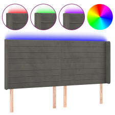 vidaXL sötétszürke bársony LED-es fejtámla 163x16x118/128 cm (3124243) ágy és ágykellék