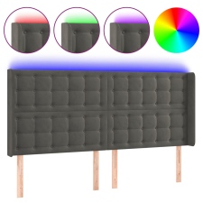 vidaXL sötétszürke bársony LED-es fejtámla 163x16x118/128 cm (3124537) ágy és ágykellék