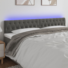vidaXL sötétszürke bársony LED-es fejtámla 180 x 7 x 78/88 cm ágy és ágykellék