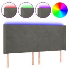 vidaXL sötétszürke bársony LED-es fejtámla 183x16x118/128 cm (3123829) ágy és ágykellék