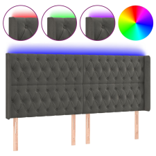 vidaXL sötétszürke bársony LED-es fejtámla 183x16x118/128 cm (3124445) ágy és ágykellék