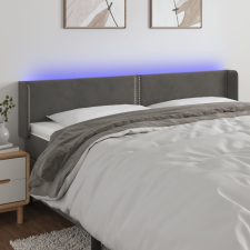vidaXL sötétszürke bársony LED-es fejtámla 203 x 16 x 78/88 cm ágy és ágykellék