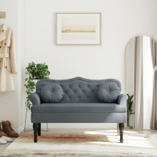 vidaXL sötétszürke bársony pad párnákkal 120,5 x 65 x 75 cm bútor