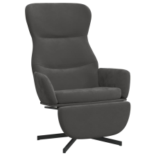 vidaXL sötétszürke bársony pihenőfotel lábtartóval (3097496) bútor