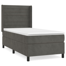 vidaXL sötétszürke bársony rugós ágy matraccal 100 x 200 cm (3132724) ágy és ágykellék