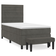 vidaXL sötétszürke bársony rugós ágy matraccal 100 x 200 cm (3137888) ágy és ágykellék