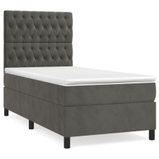 vidaXL sötétszürke bársony rugós ágy matraccal 100 x 200 cm (3143188) ágy és ágykellék