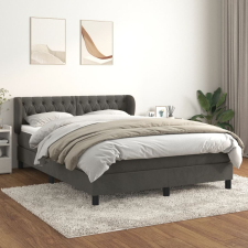 vidaXL sötétszürke bársony rugós ágy matraccal 140x190 cm ágy és ágykellék
