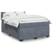 vidaXL sötétszürke bársony rugós ágy matraccal 140x190 cm ágy és ágykellék