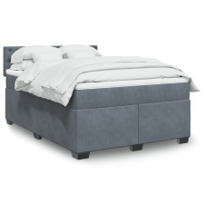 vidaXL sötétszürke bársony rugós ágy matraccal 140x190 cm ágy és ágykellék