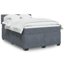 vidaXL sötétszürke bársony rugós ágy matraccal 140x190 cm ágy és ágykellék