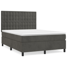 vidaXL sötétszürke bársony rugós ágy matraccal 140x190 cm (3143260) ágy és ágykellék