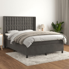 vidaXL sötétszürke bársony rugós ágy matraccal 140x200 cm ágy és ágykellék