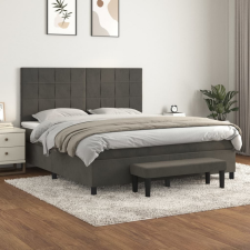 vidaXL sötétszürke bársony rugós ágy matraccal 160x200 cm ágy és ágykellék