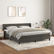vidaXL sötétszürke bársony rugós ágy matraccal 180x200 cm ágy és ágykellék