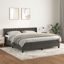 vidaXL sötétszürke bársony rugós ágy matraccal 180x200 cm ágy és ágykellék