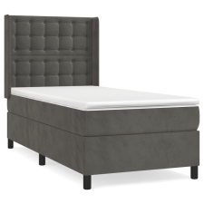 vidaXL sötétszürke bársony rugós ágy matraccal 80 x 200 cm (3132886) ágy és ágykellék