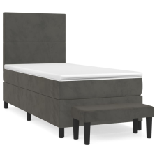 vidaXL sötétszürke bársony rugós ágy matraccal 80 x 200 cm (3137690) ágy és ágykellék