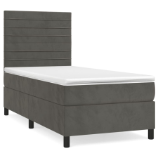 vidaXL sötétszürke bársony rugós ágy matraccal 80 x 200 cm (3143050) ágy és ágykellék