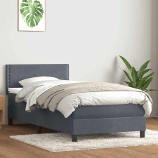vidaXL sötétszürke bársony rugós ágy matraccal 80x210 cm ágy és ágykellék