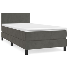 vidaXL sötétszürke bársony rugós ágy matraccal 90 x 200 cm (3141162) ágy és ágykellék