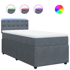 vidaXL sötétszürke bársony rugós ágy matraccal 90 x 200 cm (3289939) ágy és ágykellék