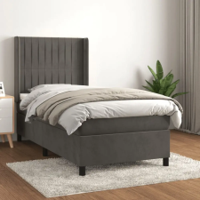vidaXL sötétszürke bársony rugós ágy matraccal 90x190 cm ágy és ágykellék