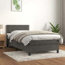 vidaXL sötétszürke bársony rugós ágy matraccal 90x190 cm ágy és ágykellék