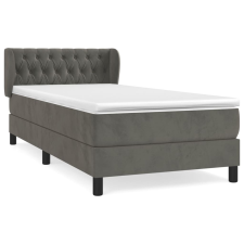 vidaXL sötétszürke bársony rugós ágy matraccal 90x190 cm (3127644) ágy és ágykellék