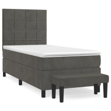 vidaXL sötétszürke bársony rugós ágy matraccal 90x190 cm (3137816) ágy és ágykellék