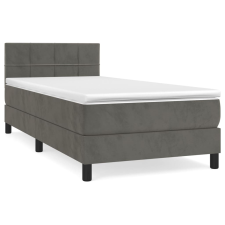 vidaXL sötétszürke bársony rugós ágy matraccal 90x190 cm (3141276) ágy és ágykellék