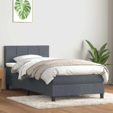 vidaXL sötétszürke bársony rugós ágy matraccal 90x220 cm ágy és ágykellék