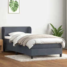 vidaXL sötétszürke bársony rugós ágy matraccal 90x220 cm ágy és ágykellék