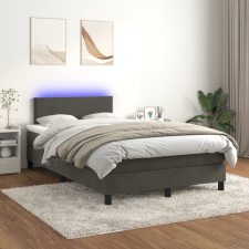 vidaXL sötétszürke bársony rugós és LED-es ágy matraccal 120x200 cm ágy és ágykellék