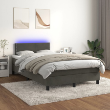 vidaXL sötétszürke bársony rugós és LED-es ágy matraccal 120x200 cm ágy és ágykellék