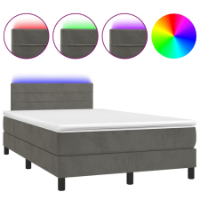 vidaXL sötétszürke bársony rugós és LED-es ágy matraccal 120x200 cm (3134454) ágy és ágykellék